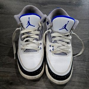 Nike Air Jordan 3 398614-145 Youth White Lace Up Basketball Shoes Size 4Y